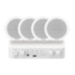 Hikvision DS-QAE1KA80206-4 80W hybrid network audio kit with amplifier and ceiling speakers - best price in Egypt