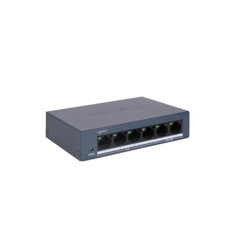 Hikvision DS-3E0106MP-E/M 4-Port Fast Ethernet PoE Switch – best price in Egypt | Speed4Trading
