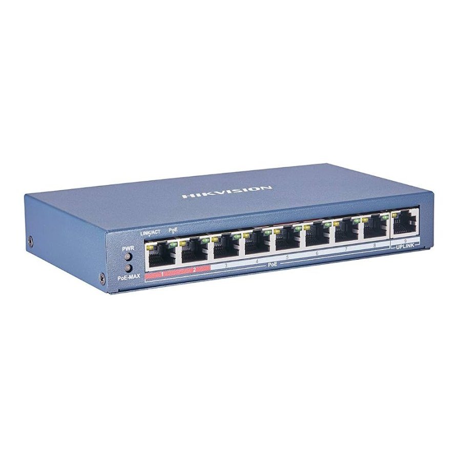Hikvision DS-3E0109P-E/M 8-Port Fast Ethernet PoE Switch – best price in Egypt | Speed4Trading